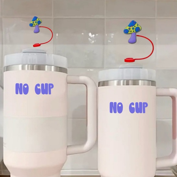 Mushroom Straw Topper, GLOWS IN DARK, Fits 10mm straw, New - Picture 5 of 7